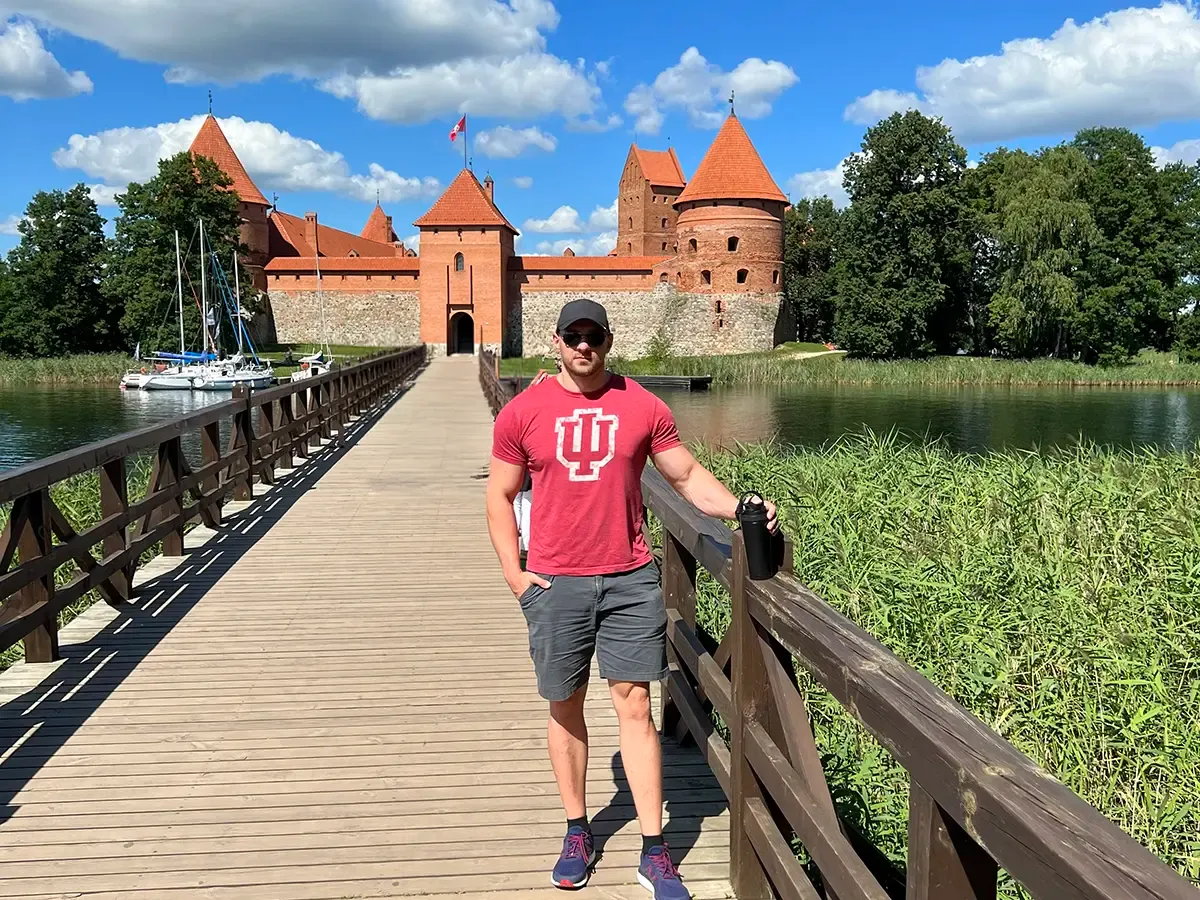 Ignas in Lithuania by a castle